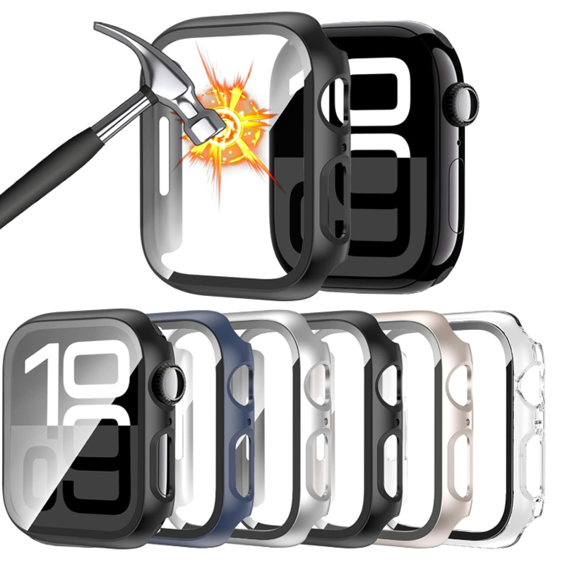 Smartwatch Band Accessories - الزجاج المقسى + حافظة لساعة أبل