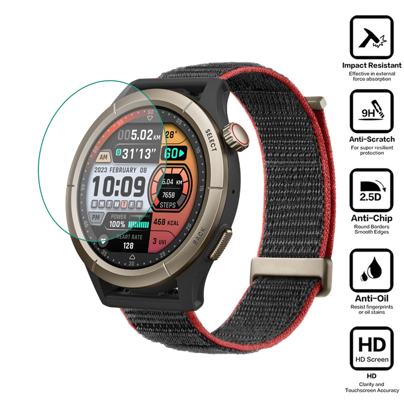 Amazfit Smartwatch Accessories - الزجاج الصلب Smartwatch HD واضح فيلم
