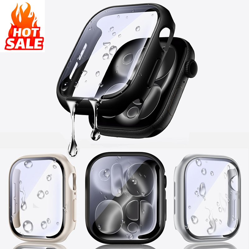 Smartwatch Band Accessories - الزجاج المقسى + غطاء لساعة أبل