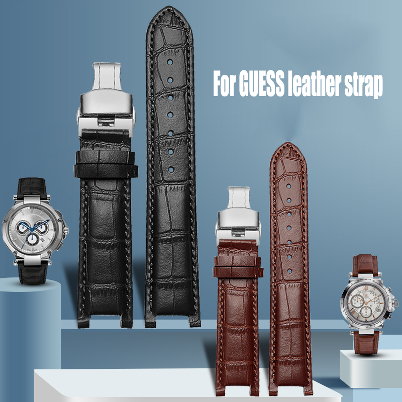 Smartwatch Guess - حقق حزام الساعات التمساح الحبوب جلد