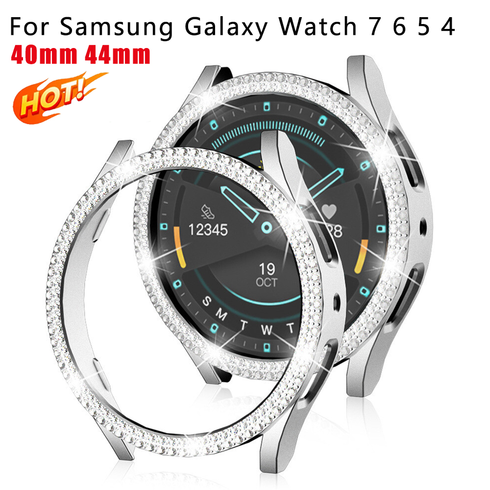 Accessories For Galaxy Watch 5 - غطاء حماية شفاف مرصع بالألماس لساعة