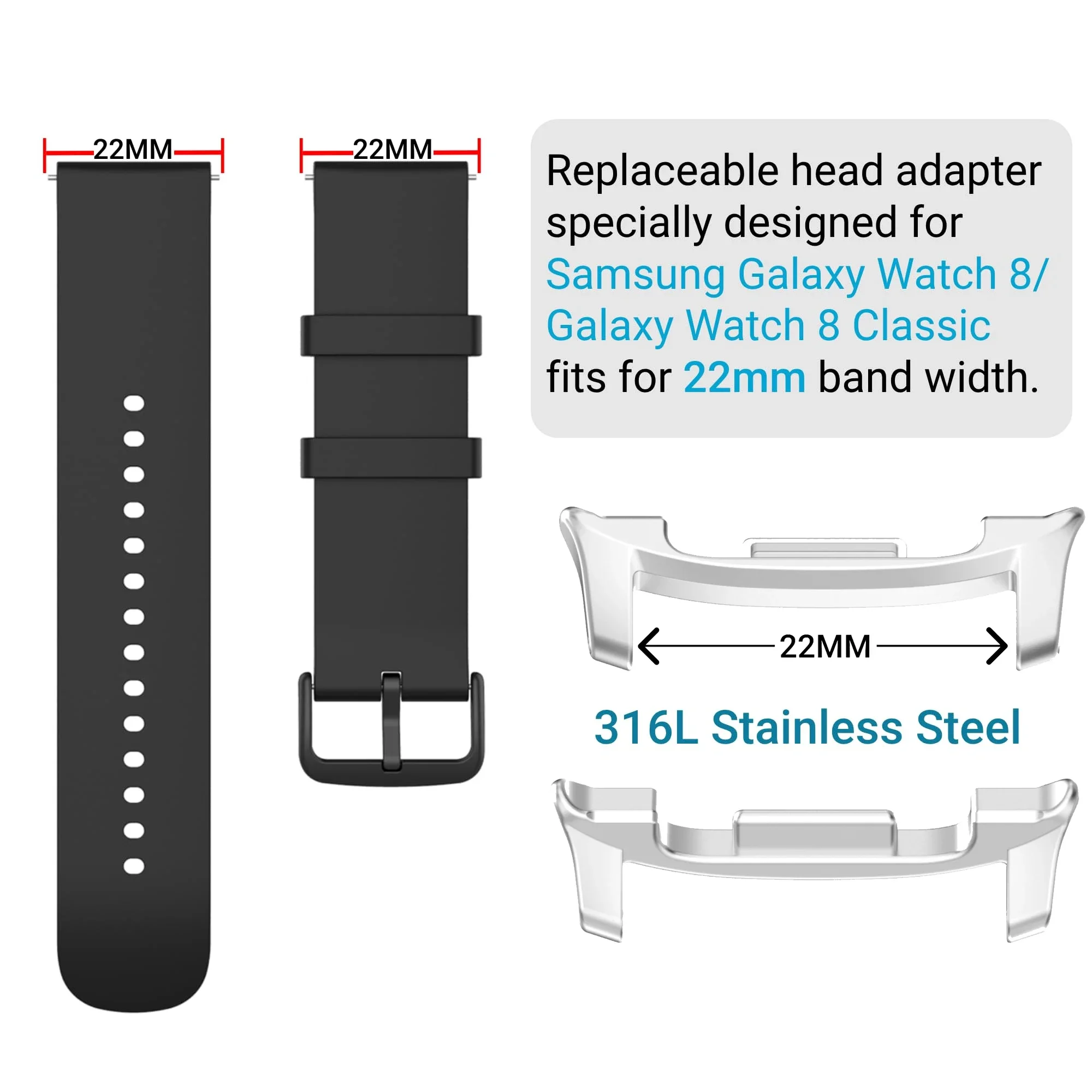 2 قطعة محول ساعة من الفولاذ ال - مراجعة Watch Band Connector وسعره