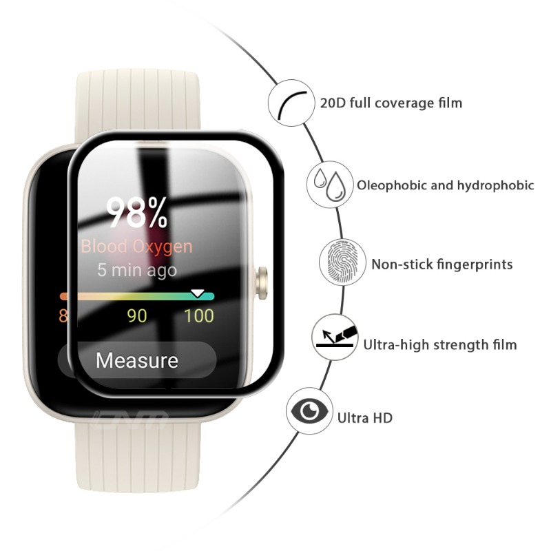 1-5 قطعة HD حامي الشاشة ل Huam - مراجعة Amazfit Smartwatch Accessories وسعره
