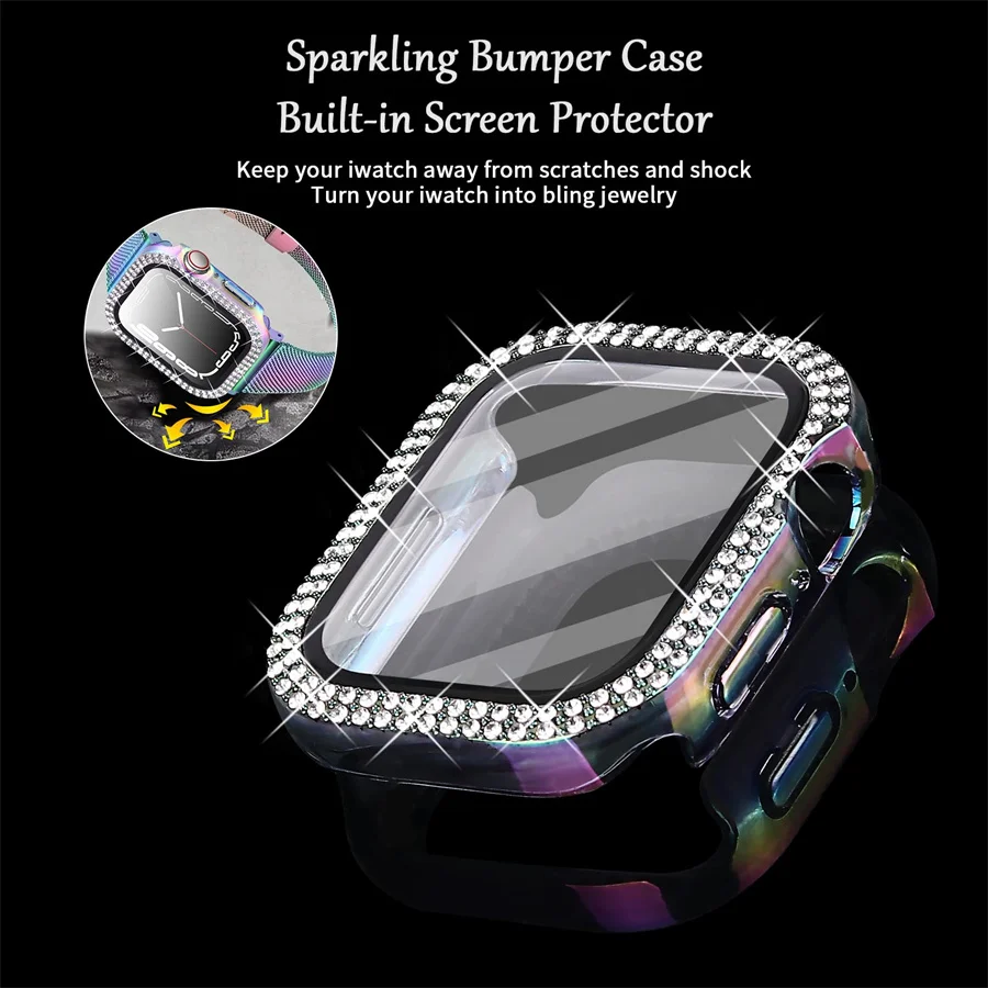 غطاء الماس لساعة أبل 45 مللي م - مراجعة Smartwatch Band Accessories وسعره
