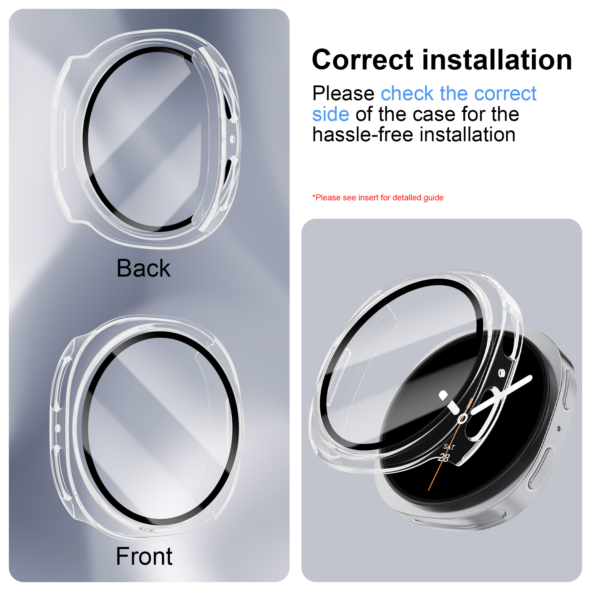 حافظة من الزجاج المقسى + PC لس - مراجعة Smartwatch Band Accessories وسعره