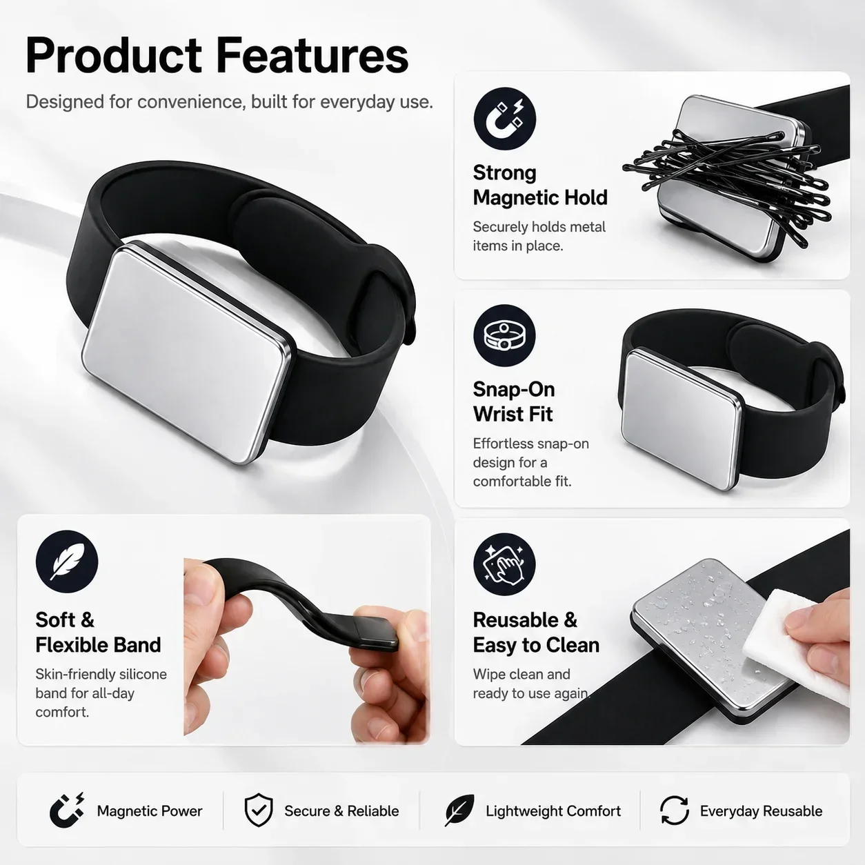 سوار ساعة مغناطيسي، حزام معصم  - مراجعة Smartwatch Straps & Accessories وسعره